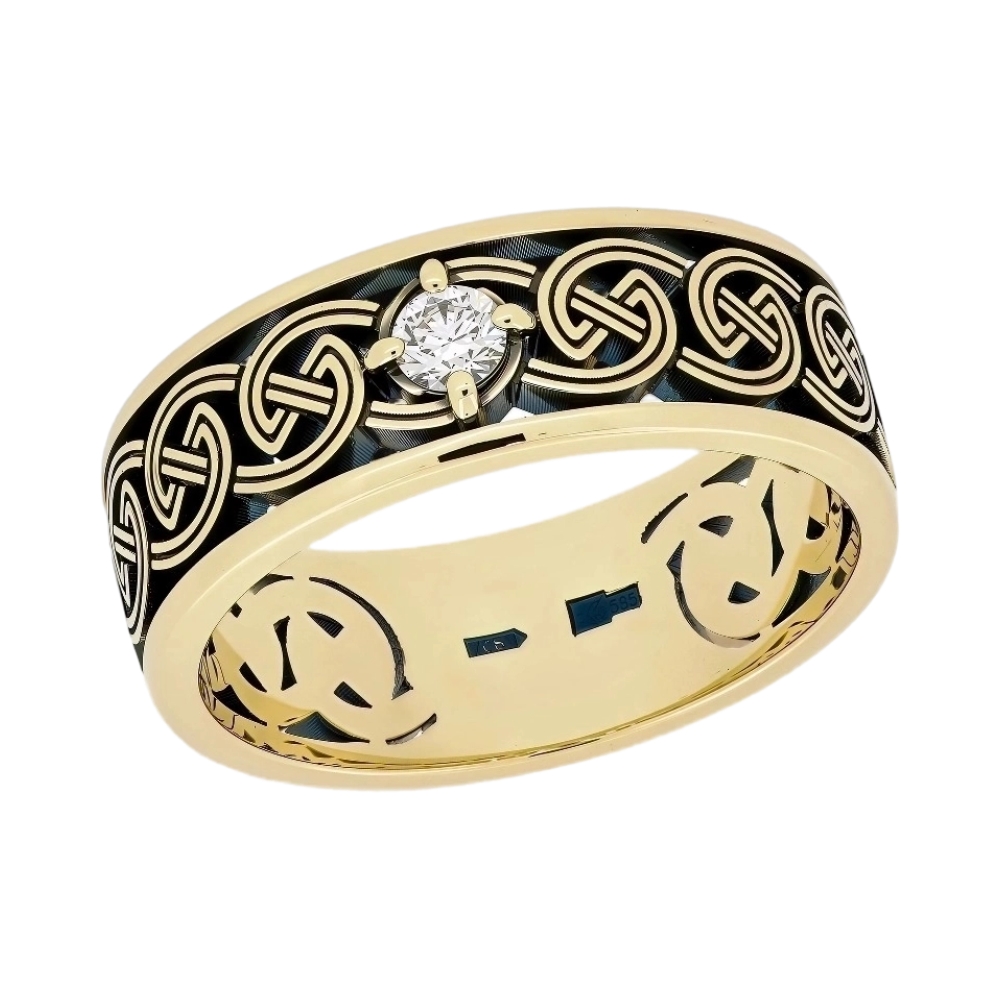 Ювелирное изделие - Обручальное кольцо из желтого золота с бриллиантом в магазине Best-Gold 154298