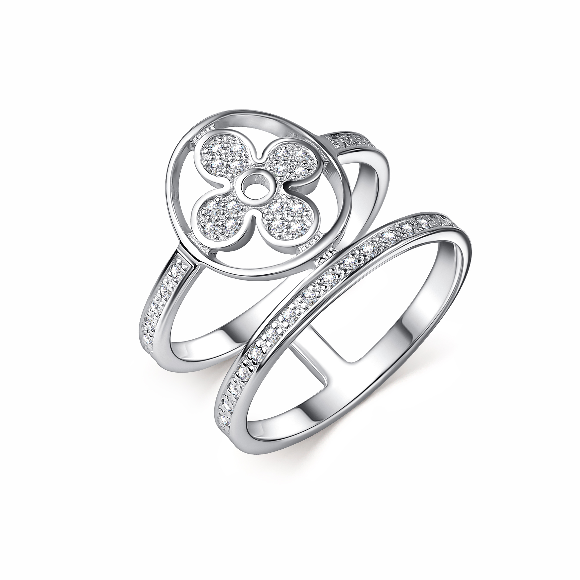 Кольцо из серебра с фианитами Ювелирное изделие - Кольцо из серебра с фианитами в магазине Best-Gold 142308