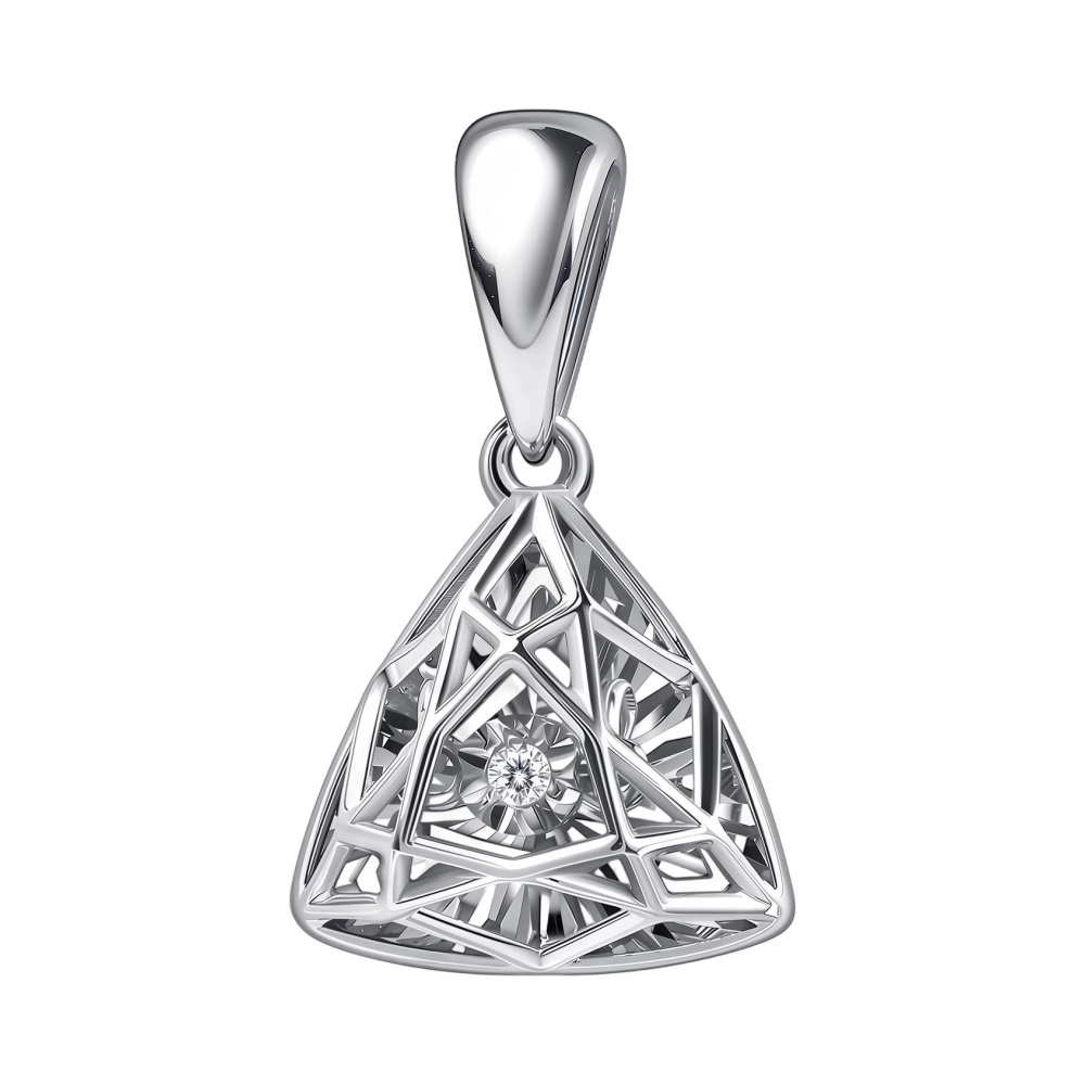 Ювелирное изделие - Подвеска из белого золота с бриллиантом в магазине Best-Gold 157292