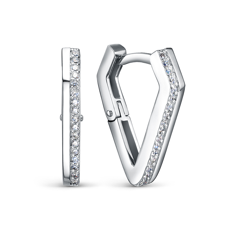 Ювелирное изделие - Серьги из серебра с фианитами в магазине Best-Gold 157972