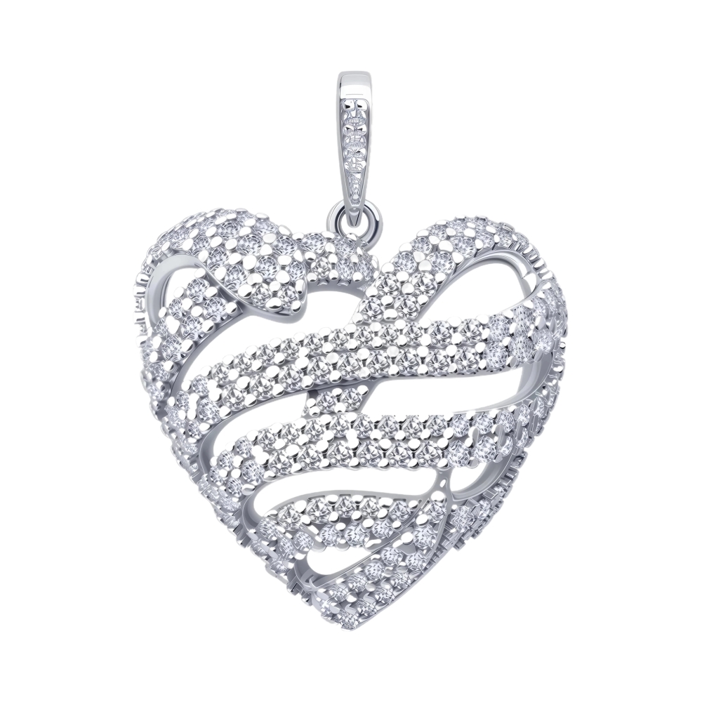 Ювелирное изделие - Подвеска из серебра с фианитами в магазине Best-Gold 151897