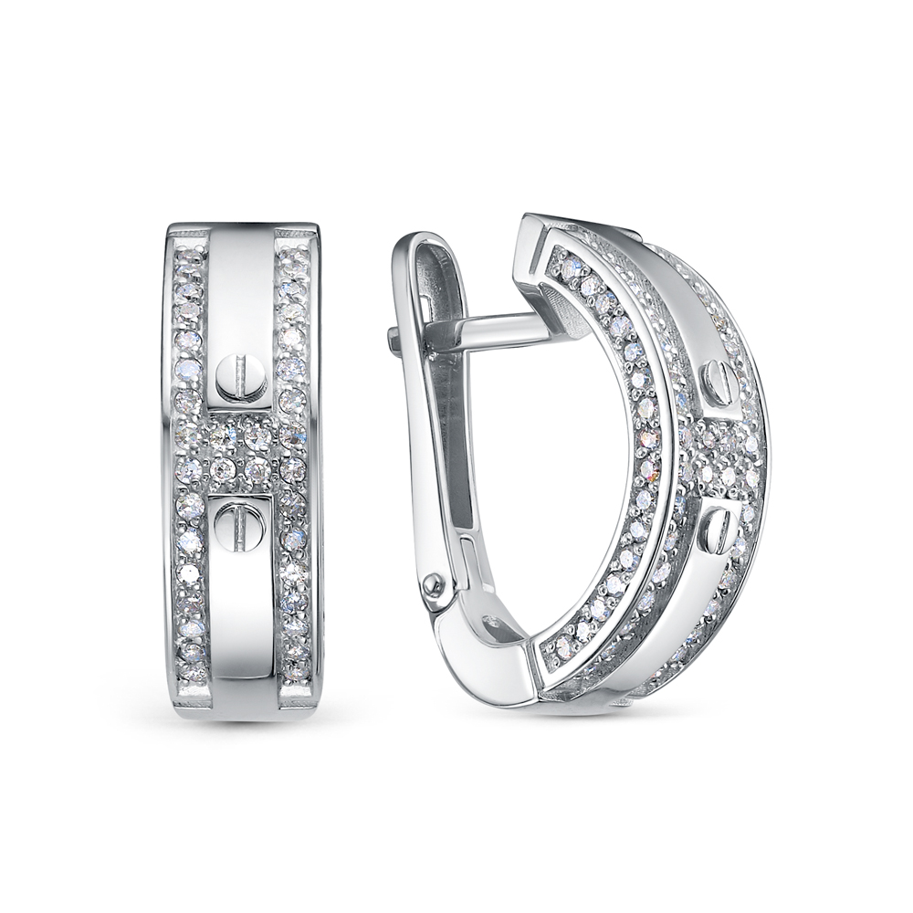 Серьги из белого золота с бриллиантами Ювелирное изделие - Серьги из белого золота с бриллиантами в магазине Best-Gold 061474