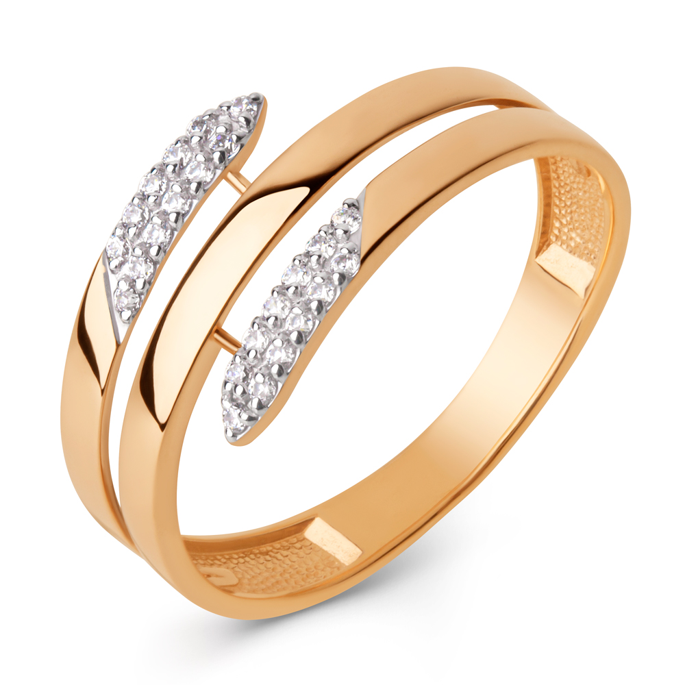 Кольцо из красного золота с фианитами Ювелирное изделие - Кольцо из красного золота с фианитами в магазине Best-Gold 145394