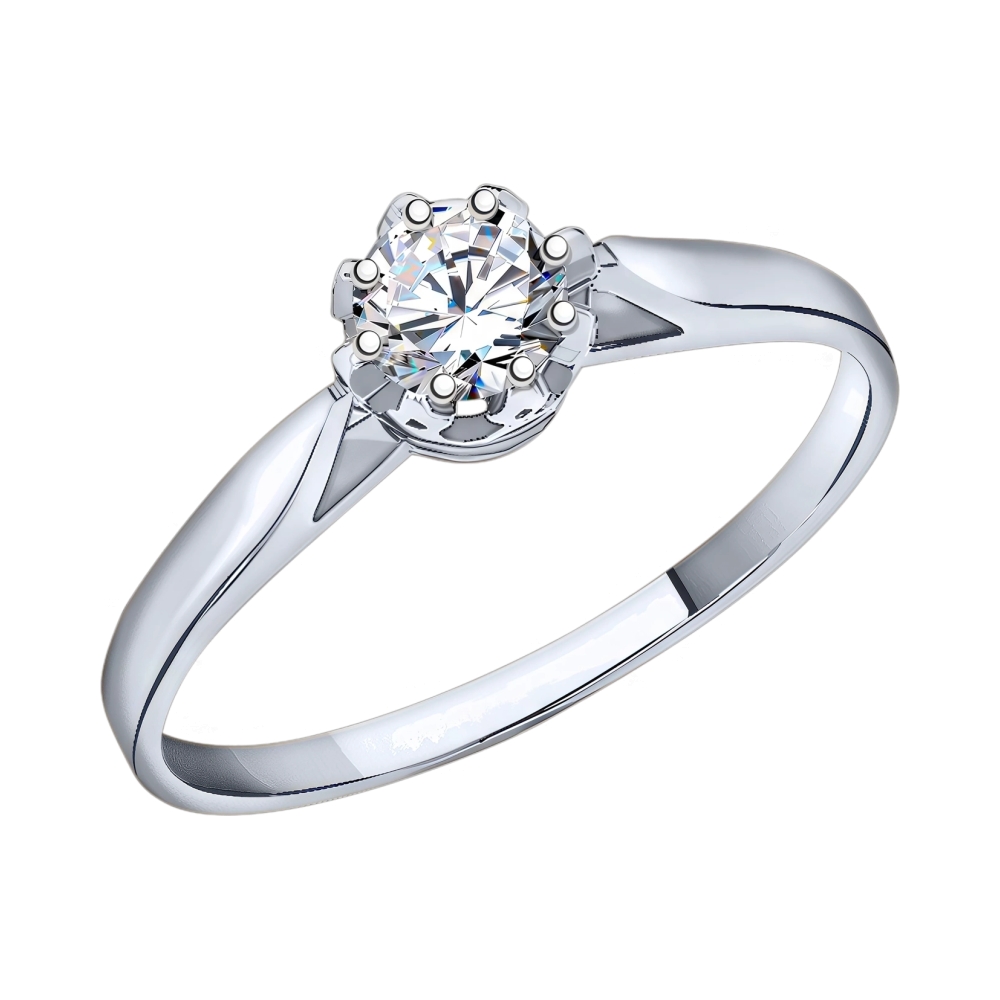 Ювелирное изделие - Кольцо из белого золота с фианитами в магазине Best-Gold 131155