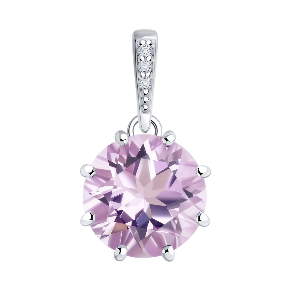 Ювелирное изделие - Подвеска из серебра с аметистом в магазине Best-Gold 152587