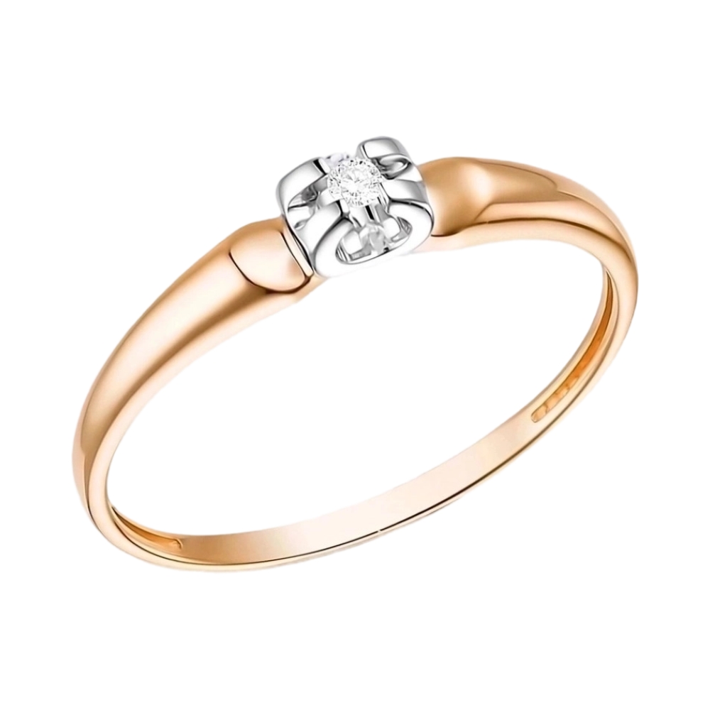 Кольцо помолвочное из красного золота с бриллиантами Ювелирное изделие - Кольцо помолвочное из красного золота с бриллиантами в магазине Best-Gold 151198