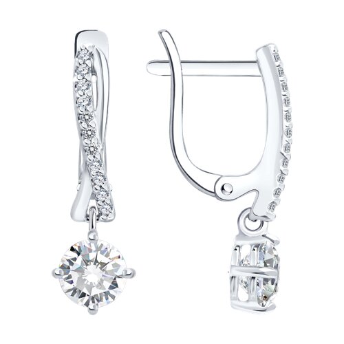 Ювелирное изделие - Серьги из серебра с фианитами в магазине Best-Gold 152819