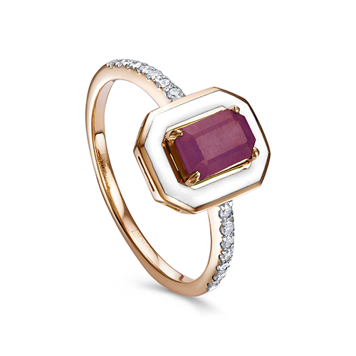 Ювелирное изделие - Кольцо из красного золота с турмалином и бриллиантами в магазине Best-Gold 141728