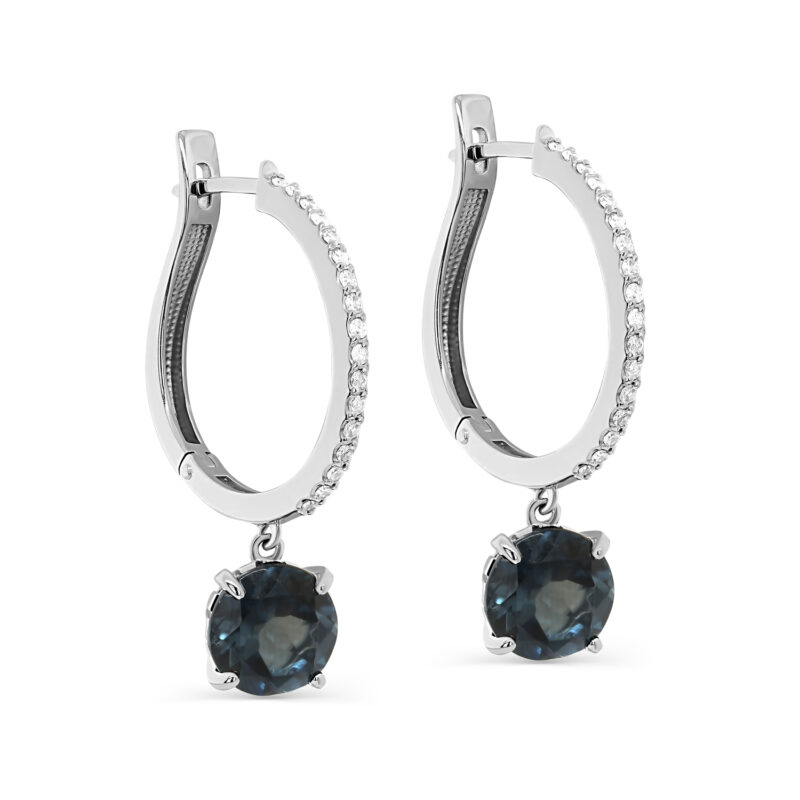 Серьги из белого золота с бриллиантами и топазами Ювелирное изделие - Серьги из белого золота с бриллиантами и топазами в магазине Best-Gold 032568