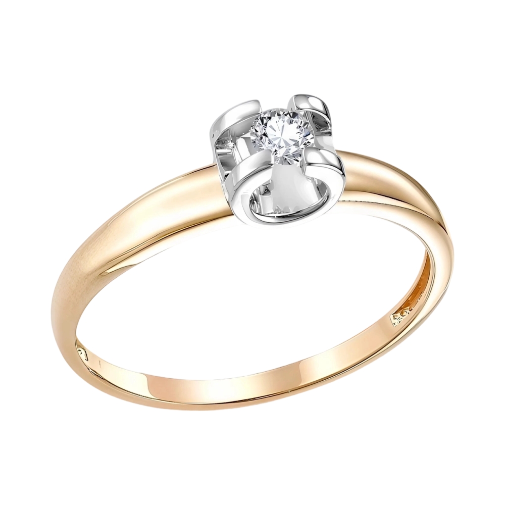 Кольцо помолвочное из красного золота с бриллиантами Ювелирное изделие - Кольцо помолвочное из красного золота с бриллиантами в магазине Best-Gold 153706