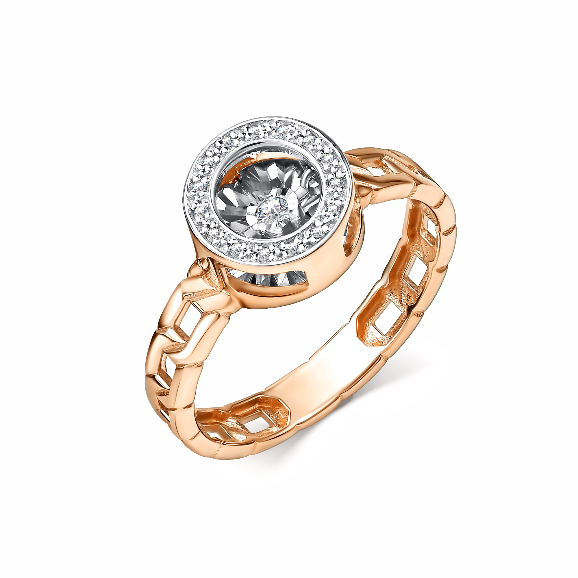 Кольцо из красного золота с бриллиантами Ювелирное изделие - Кольцо из красного золота с бриллиантами в магазине Best-Gold 140249