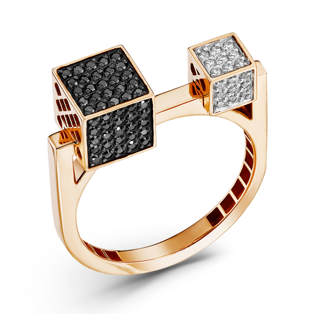 Кольцо из красного золота с бриллиантами