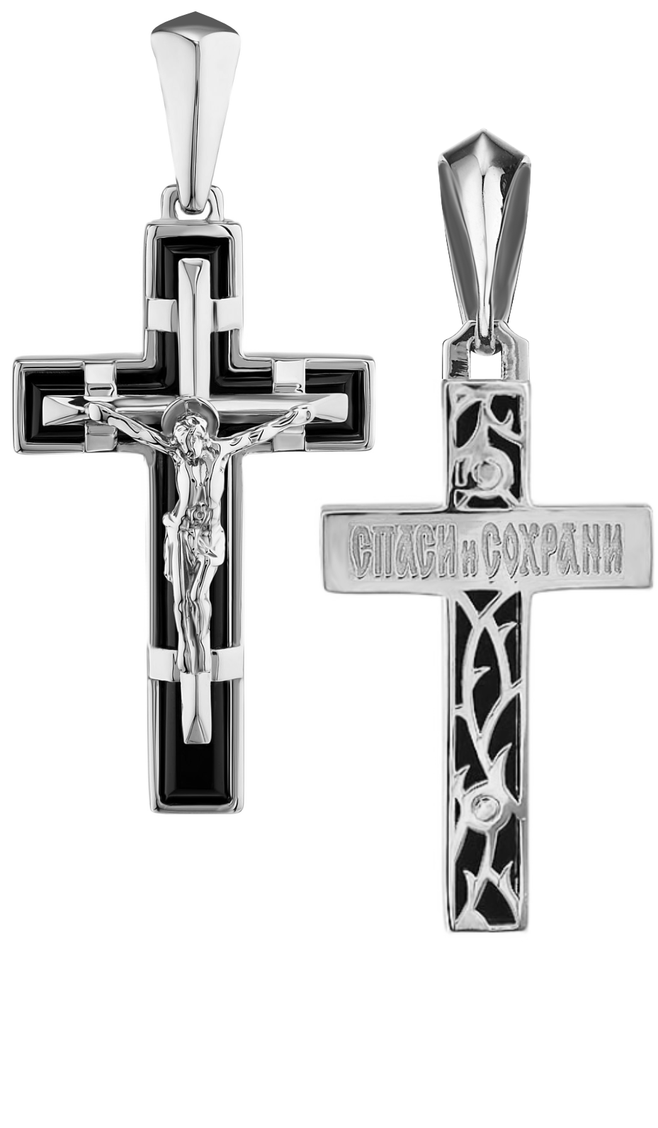 Крест из серебрас агатом Ювелирное изделие - Крест из серебрас агатом в магазине Best-Gold 128035