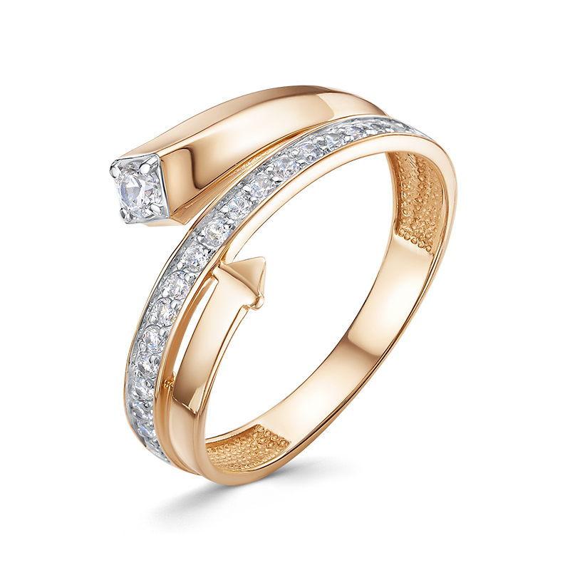 Кольцо из красного золота с фианитами Ювелирное изделие - Кольцо из красного золота с фианитами в магазине Best-Gold 133047