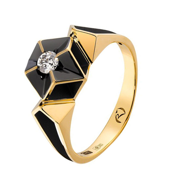 Кольцо из желтого золота с бриллиантами Ювелирное изделие - Кольцо из желтого золота с бриллиантами в магазине Best-Gold 043093