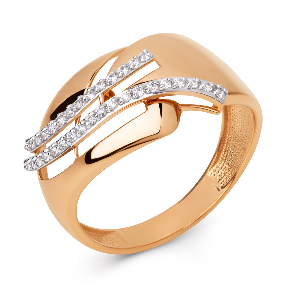 Кольцо из красного золота с фианитами Ювелирное изделие - Кольцо из красного золота с фианитами в магазине Best-Gold 140391