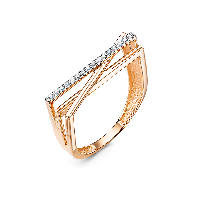 Кольцо из красного золота с фианитами Ювелирное изделие - Кольцо из красного золота с фианитами в магазине Best-Gold 124898