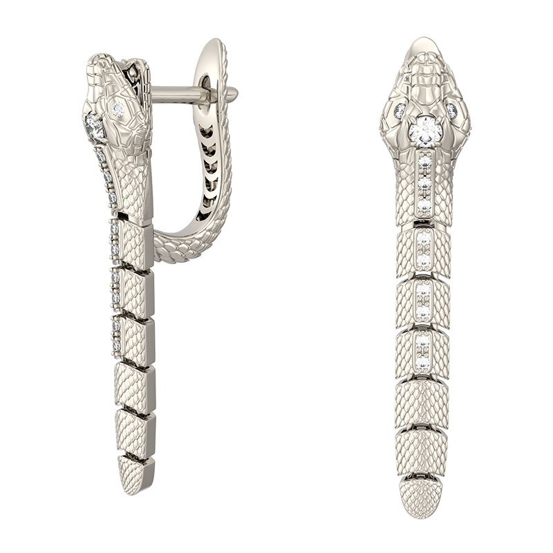 Ювелирное изделие - Серьги из белого золота с бриллиантами в магазине Best-Gold 149392