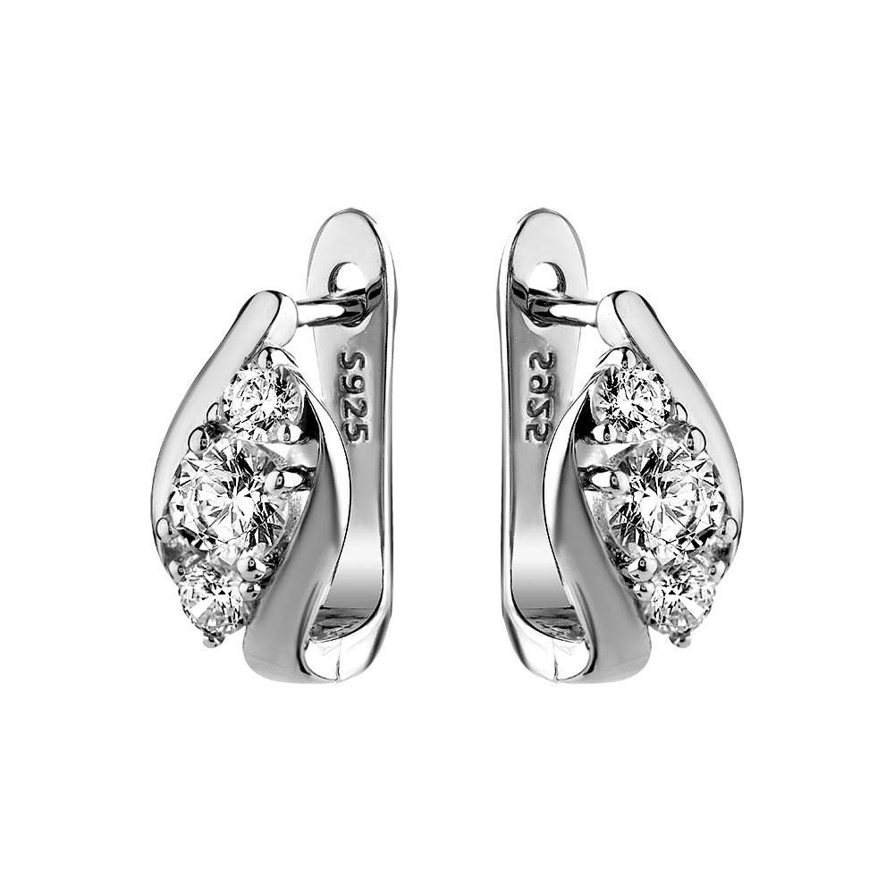 Серьги из серебра с цирконием Ювелирное изделие - Серьги из серебра с цирконием в магазине Best-Gold 124391