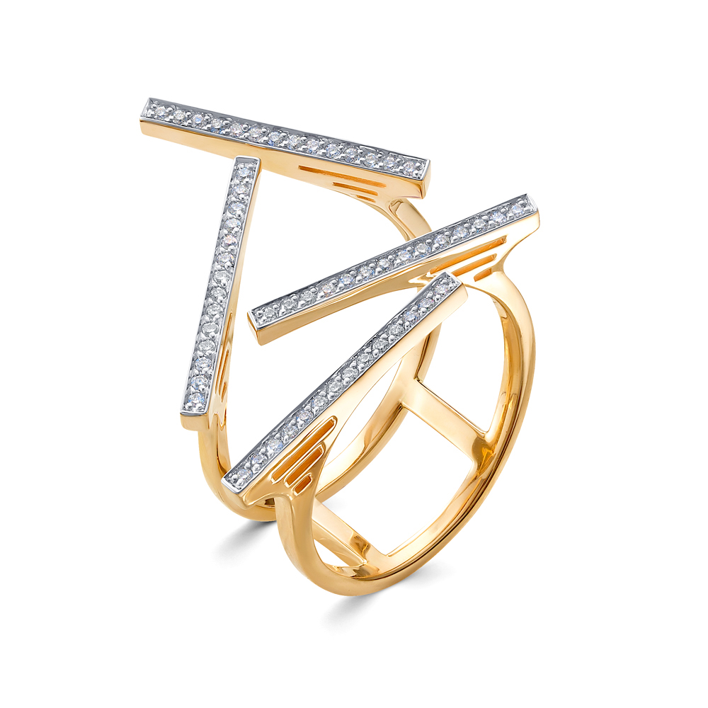 Ювелирное изделие - Кольцо из красного золота с бриллиантами в магазине Best-Gold 141712