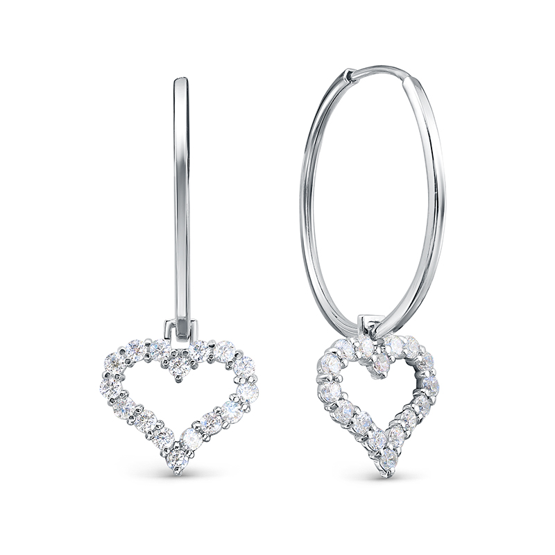 Серьги из серебра с фианитами Ювелирное изделие - Серьги из серебра с фианитами в магазине Best-Gold 146925