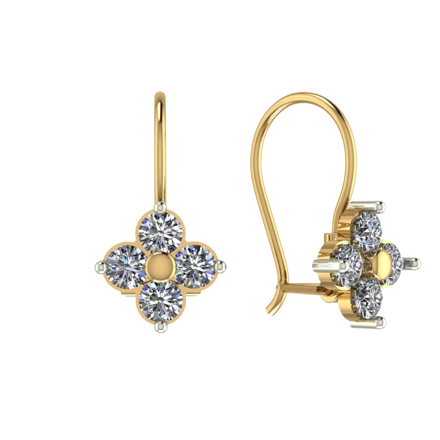 Ювелирное изделие - Серьги в красном золоте с фианитами в магазине Best-Gold 126688