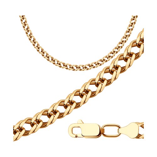 Цепь из красного золота плетение двойной ромб Ювелирное изделие - Цепь из красного золота плетение двойной ромб в магазине Best-Gold 146847