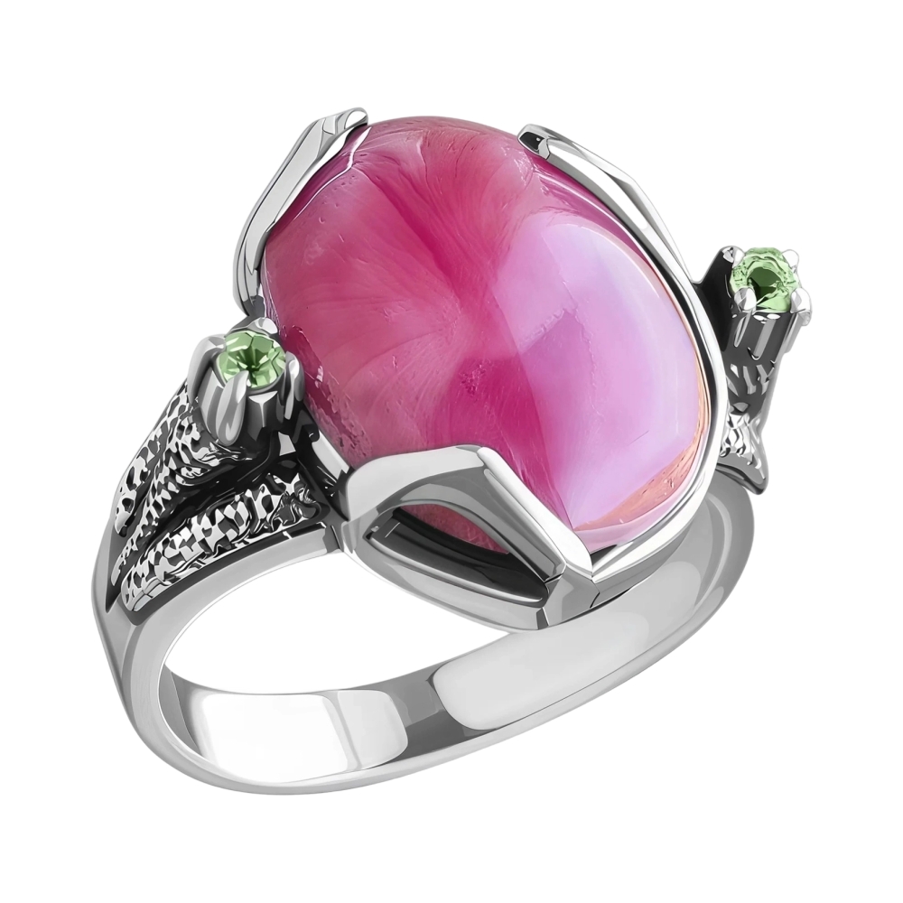 Ювелирное изделие - Кольцо из серебра розовым кварцем в магазине Best-Gold 153147