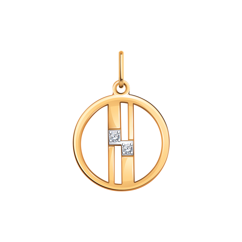 Ювелирное изделие - Подвеска из красного золота с фианитами в магазине Best-Gold 131132