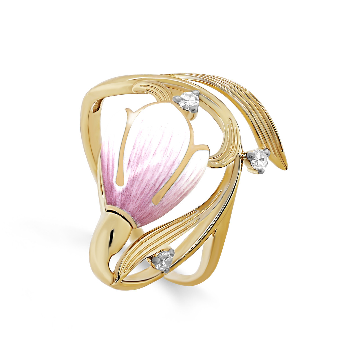 Ювелирное изделие - Кольцо из жёлтого золота с бриллиантами в магазине Best-Gold 107226