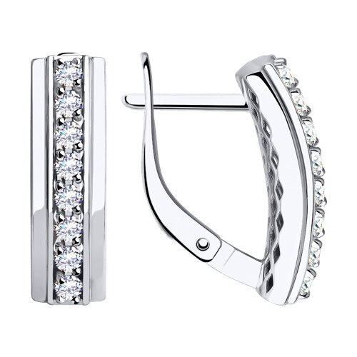 Серьги из белого золота с фианитами Ювелирное изделие - Серьги из белого золота с фианитами в магазине Best-Gold 049062