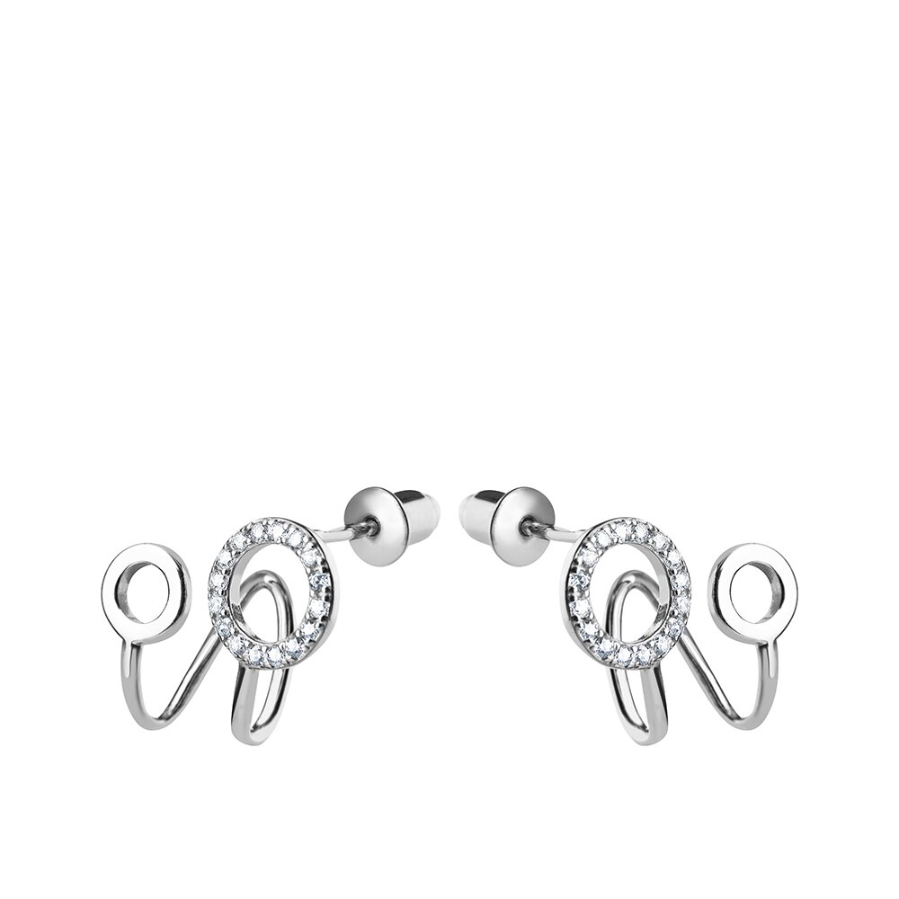 Ювелирное изделие - Серьги из серебра с цирконием в магазине Best-Gold 027378