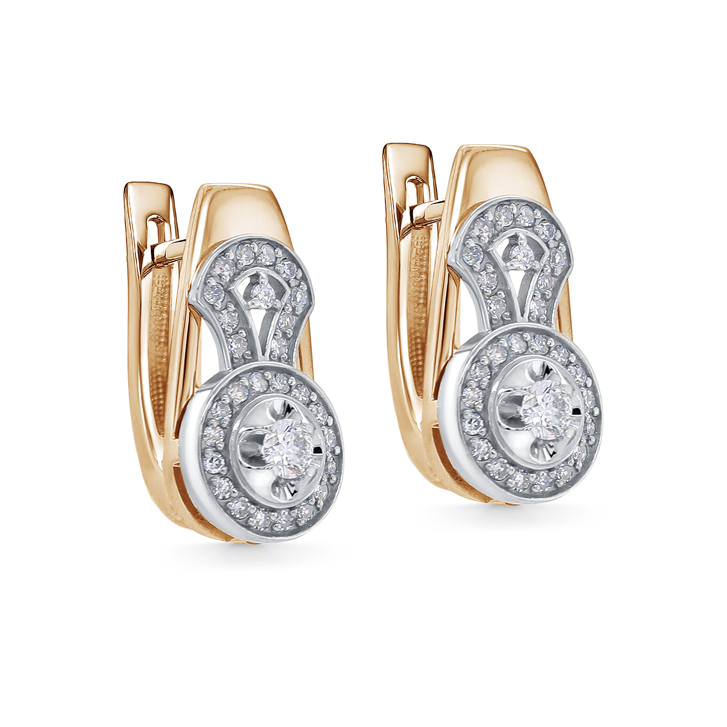 Серьги из красного золота с бриллиантами Ювелирное изделие - Серьги из красного золота с бриллиантами в магазине Best-Gold 150748