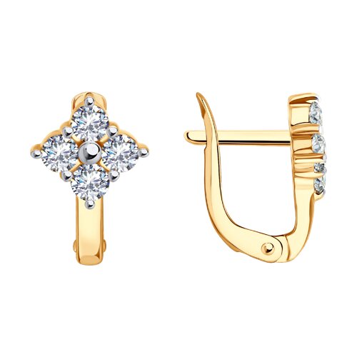 Серьги из красного золота с фианитами Ювелирное изделие - Серьги из красного золота с фианитами в магазине Best-Gold 146792