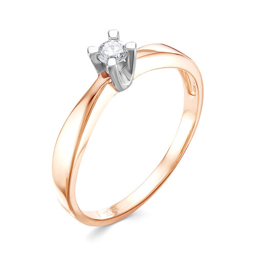 Ювелирное изделие - Кольцо помолвочное из красного золота с бриллиантом в магазине Best-Gold 109319