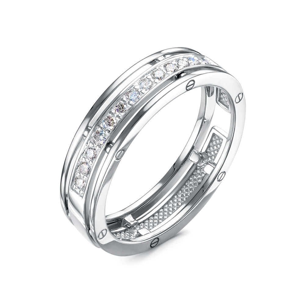 Обручальное кольцо из белого золота с бриллиантами Ювелирное изделие - Обручальное кольцо из белого золота с бриллиантами в магазине Best-Gold 040750