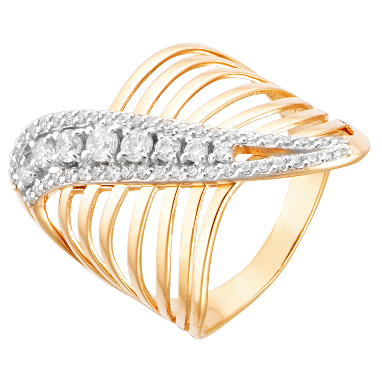 Ювелирное изделие - Кольцо из красного золота с фианитами в магазине Best-Gold 147467