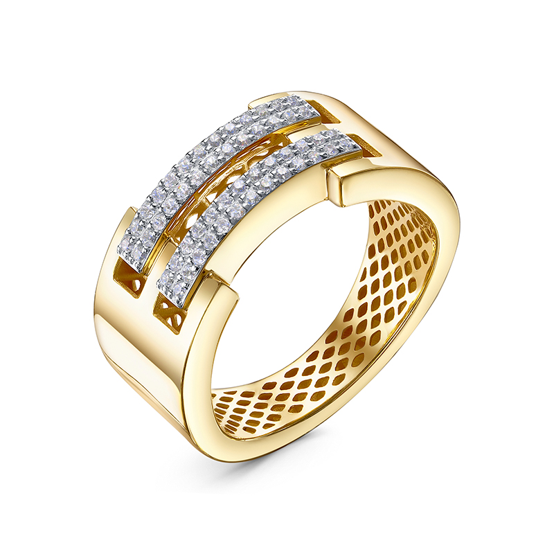 Ювелирное изделие - Кольцо из желтого золота с фианитами в магазине Best-Gold 147160