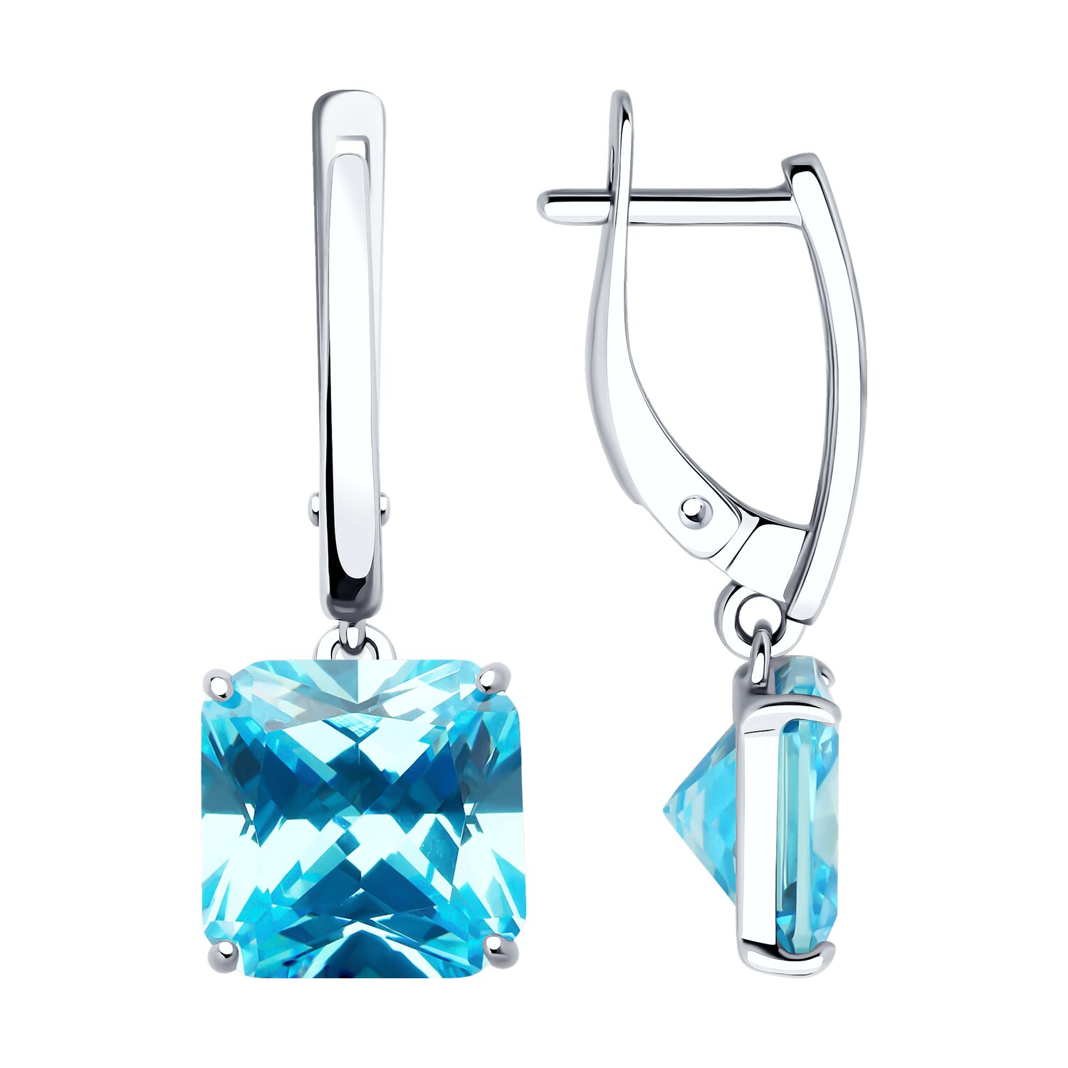 Серьги из серебра с фианитами Ювелирное изделие - Серьги из серебра с фианитами в магазине Best-Gold 141651