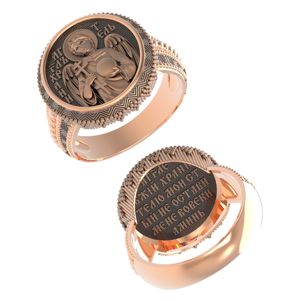 Печатка мужская из красного золота