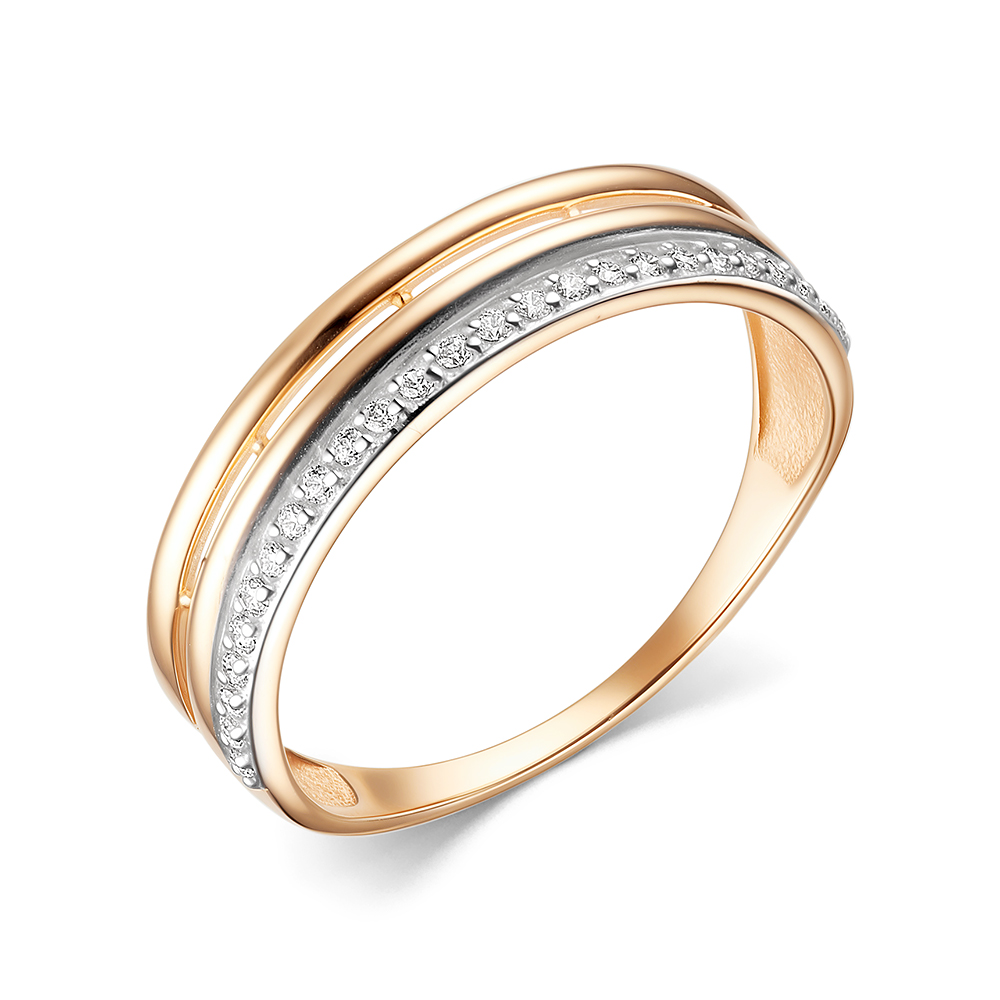 Ювелирное изделие - Кольцо из красного золота с фианитами в магазине Best-Gold 143672