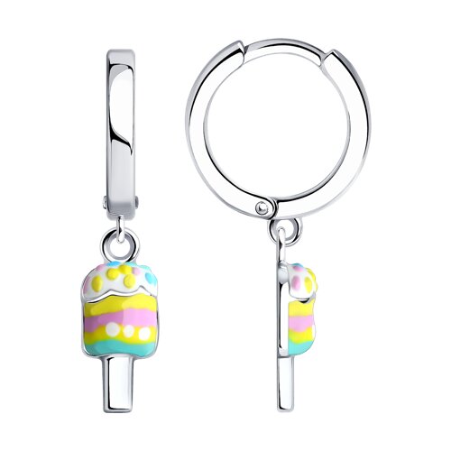 Серьги из серебра с эмалью Ювелирное изделие - Серьги из серебра с эмалью в магазине Best-Gold 104643