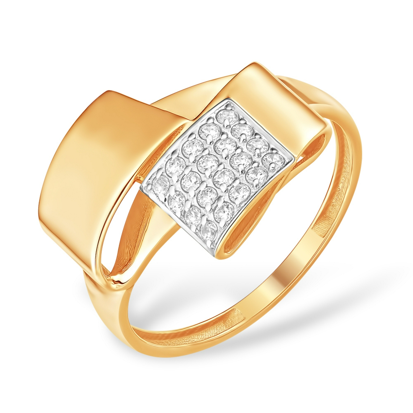 Ювелирное изделие - Кольцо из красного золота с фианитами в магазине Best-Gold 152031