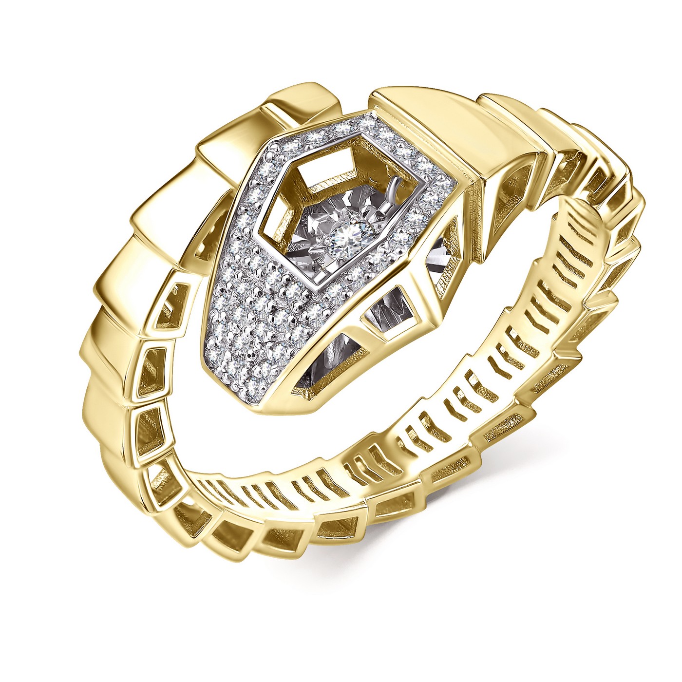 Ювелирное изделие - Кольцо из жёлтого золота с бриллиантами в магазине Best-Gold 148775