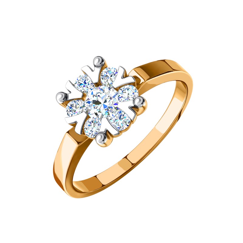 Ювелирное изделие - Кольцо из красного золота с фианитами в магазине Best-Gold 030401