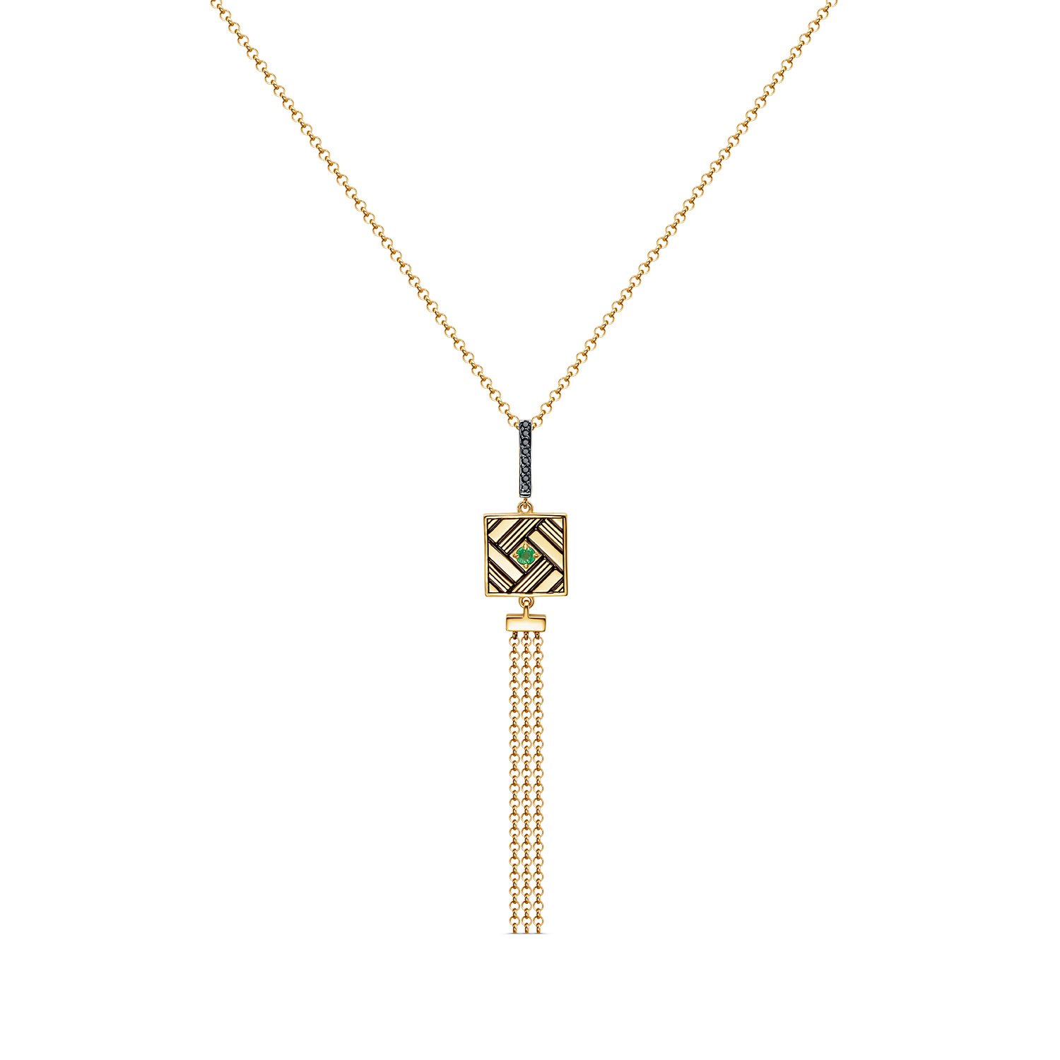 Колье из серебра с изумрудом