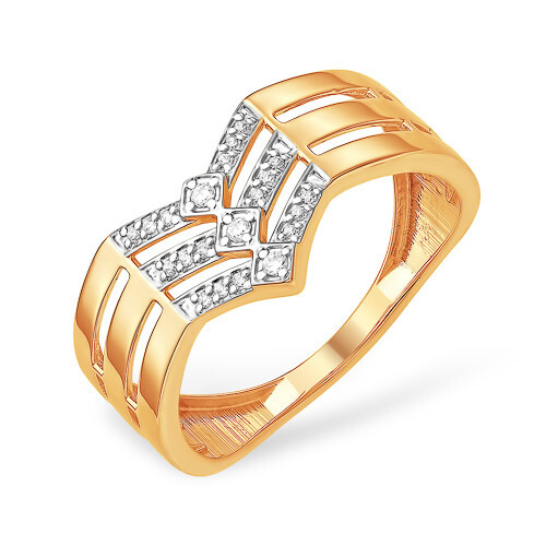 Ювелирное изделие - Кольцо из красного золота с фианитами в магазине Best-Gold 111303