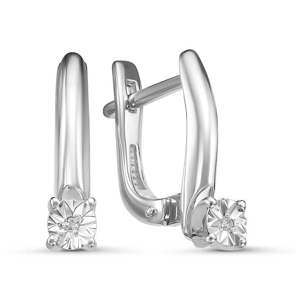 Серьги из серебра с бриллиантами Ювелирное изделие - Серьги из серебра с бриллиантами в магазине Best-Gold 127575