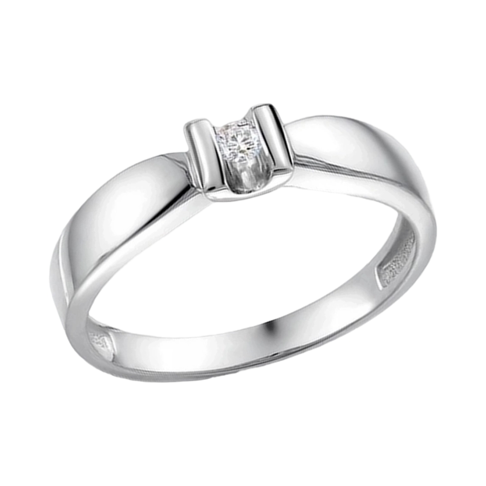 Ювелирное изделие - Кольцо помолвочное из белого золота с бриллиантом в магазине Best-Gold 082612