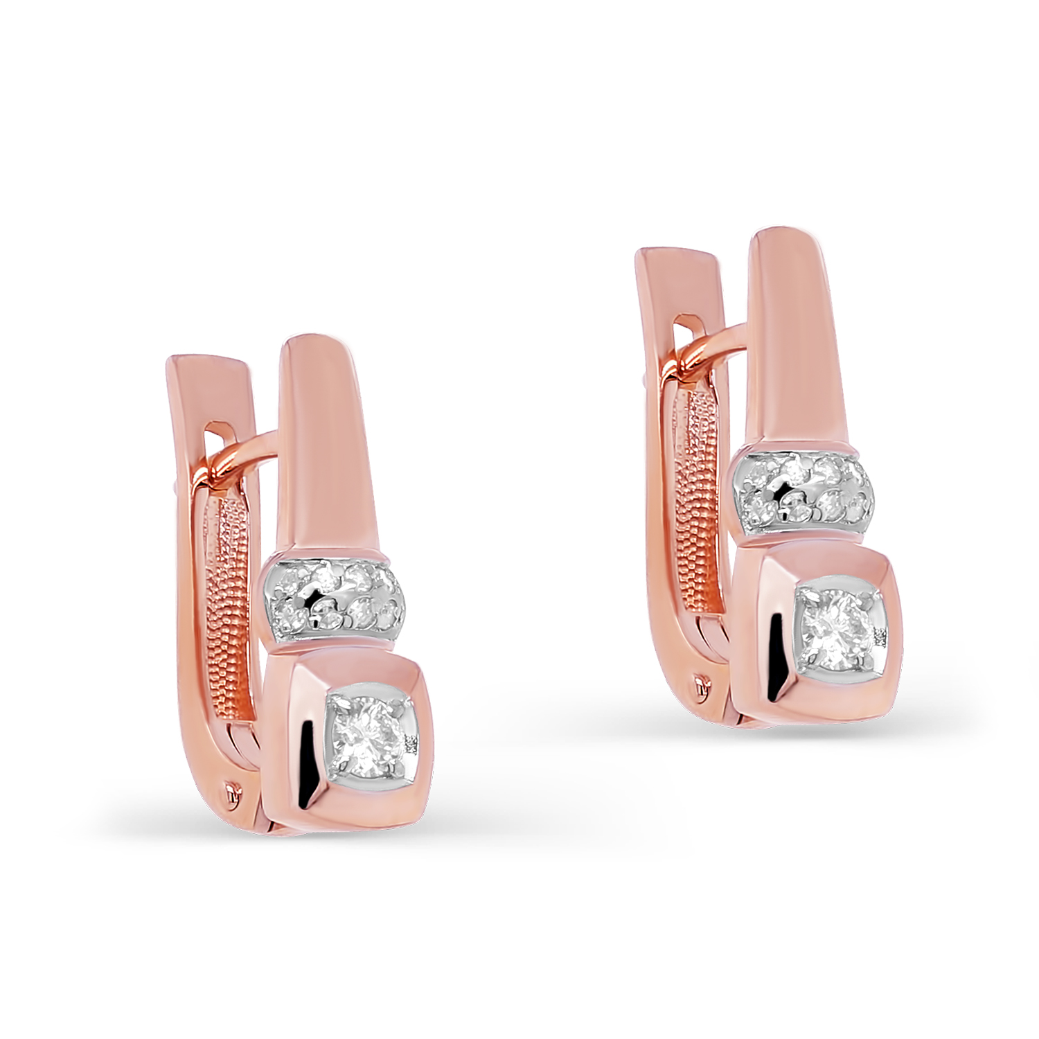 Ювелирное изделие - Серьги из красного золота с бриллиантами в магазине Best-Gold 154939